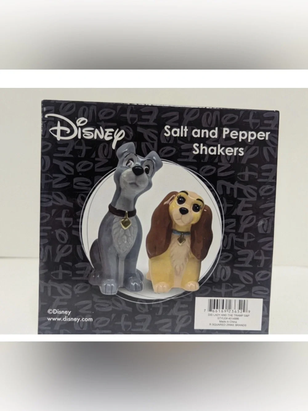 NWT Disney Lady & The Trap Salt & Pepper Shaker set